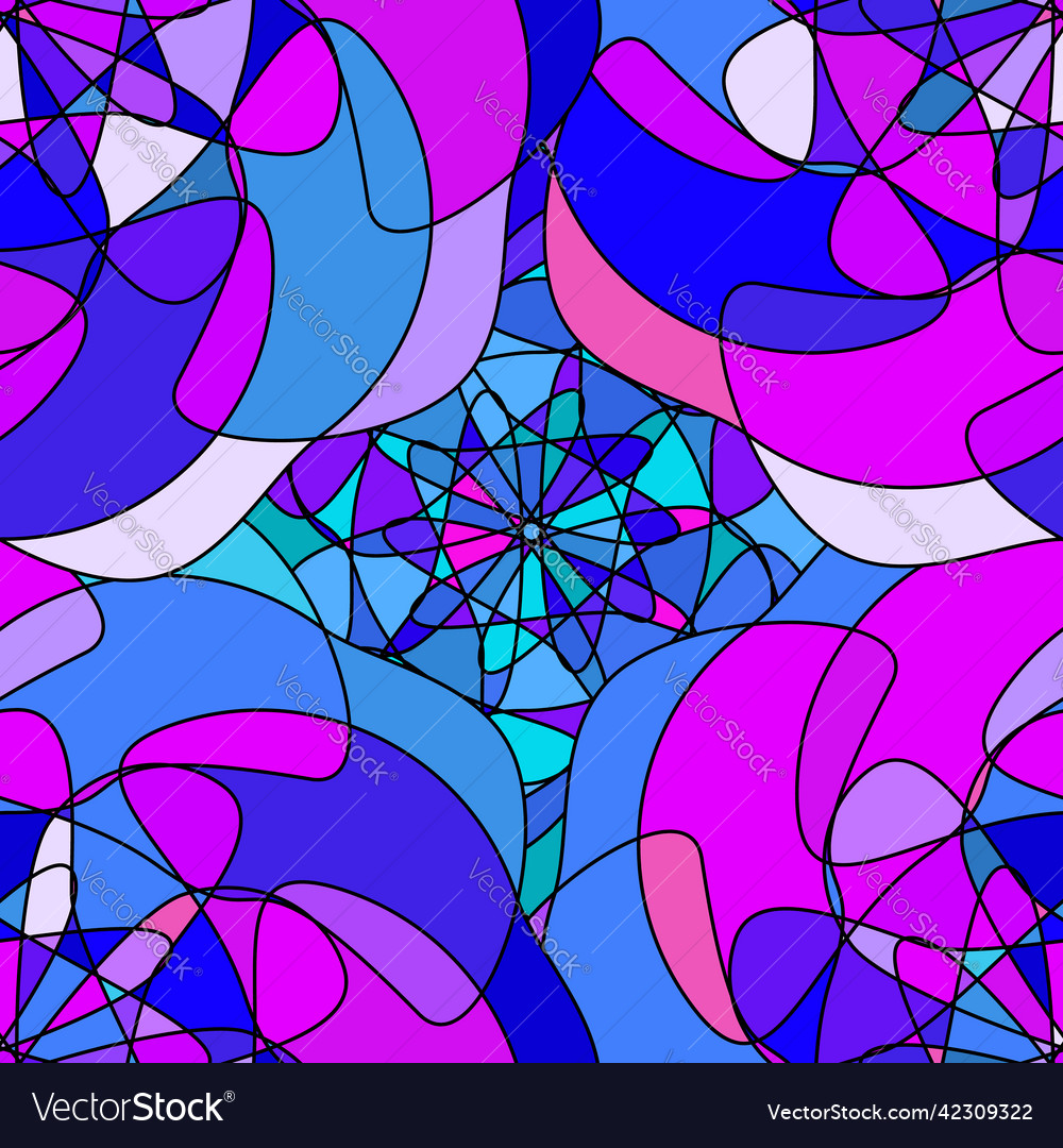 Seamless pattern with abstract swirling colorful
