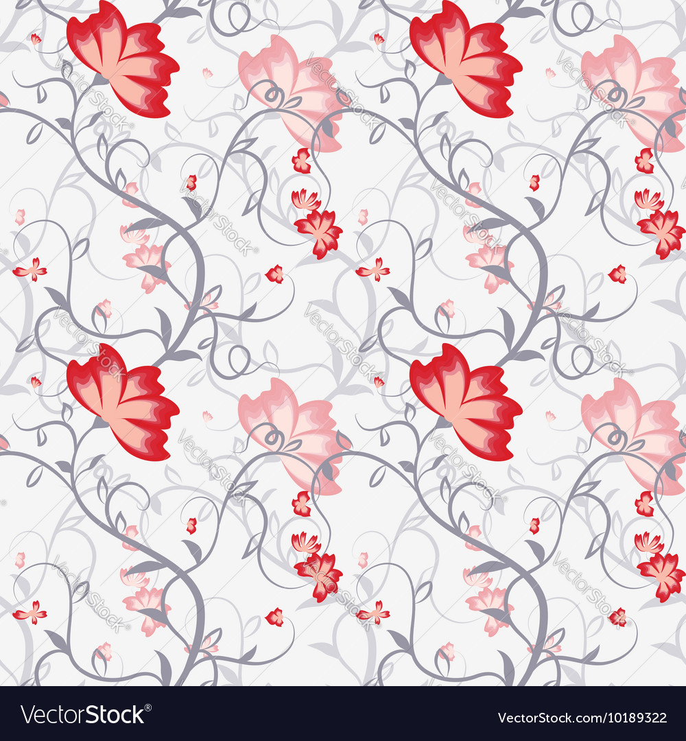 Seamless pattern with delicate intertwining stems Vector Image