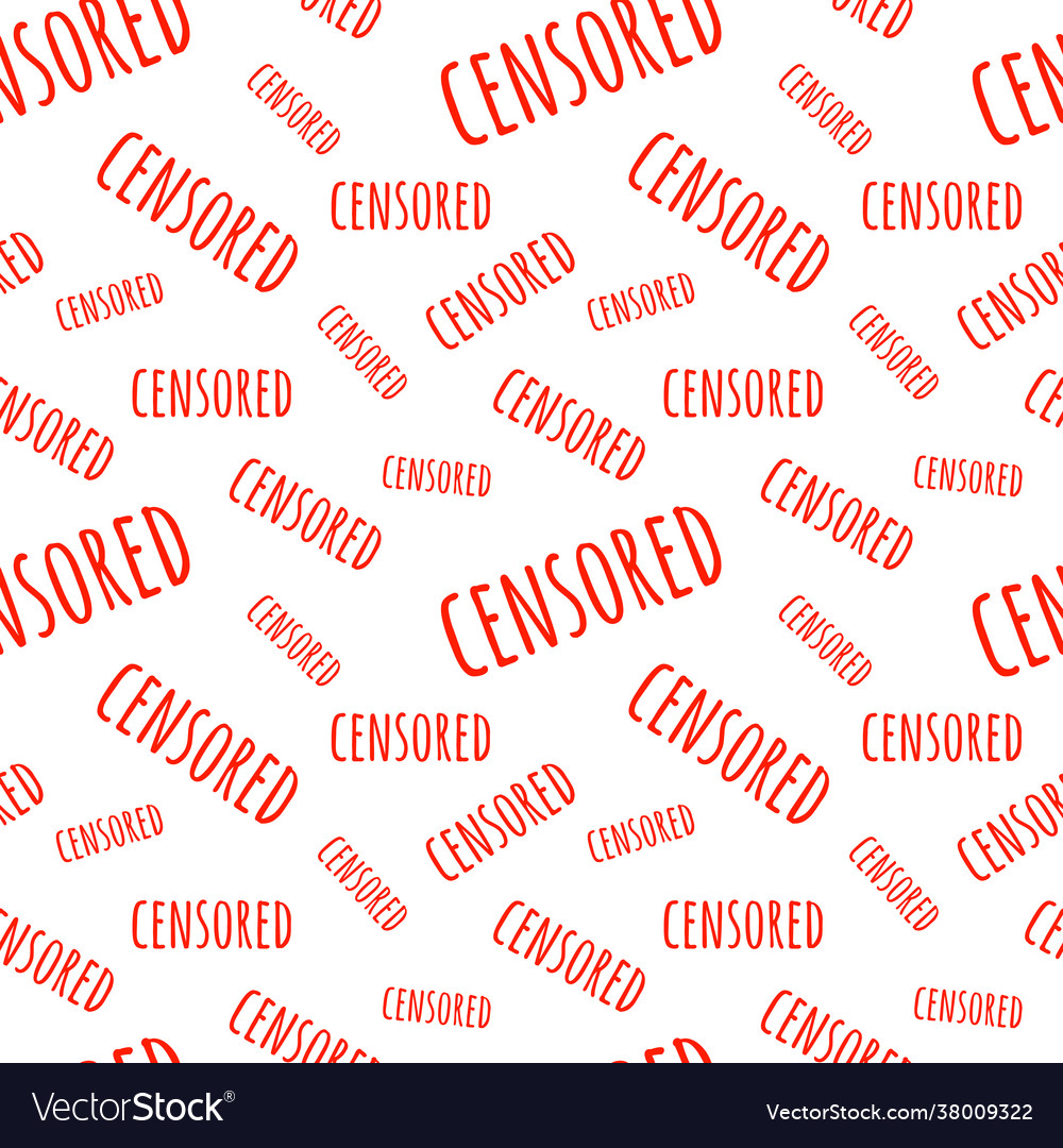 Seamless pattern with red word censored