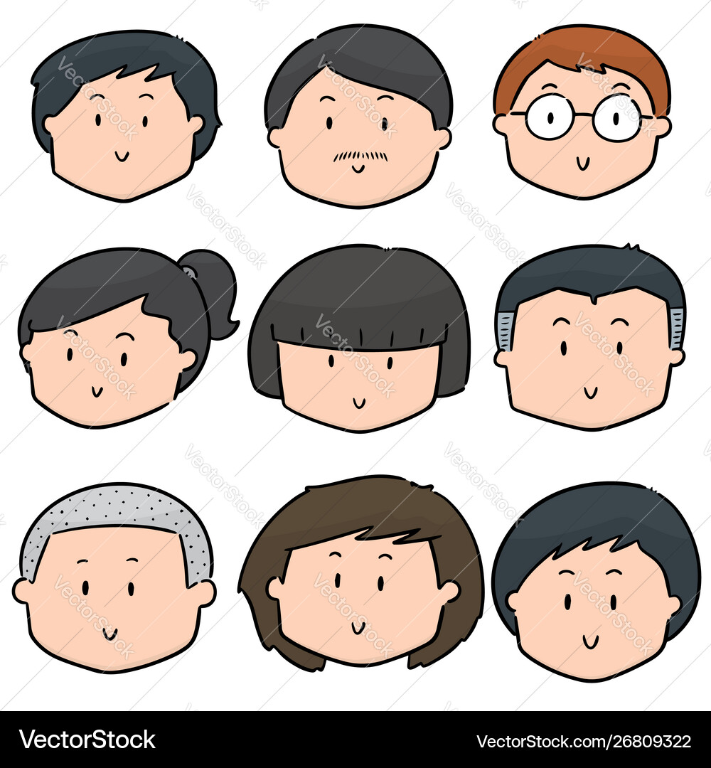 Set cartoon face Royalty Free Vector Image - VectorStock