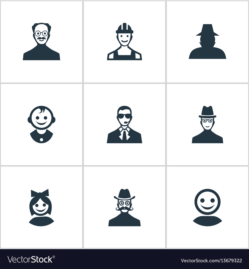 Set of simple human icons