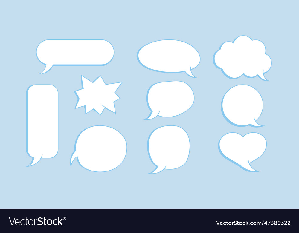 Speech bubble set talk bubble cloud speech bubbl Vector Image