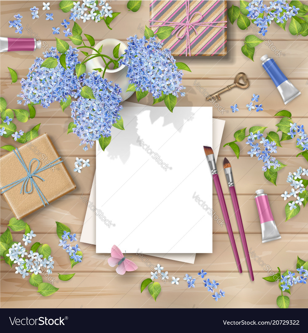 Spring top view background vector image Spring top view background