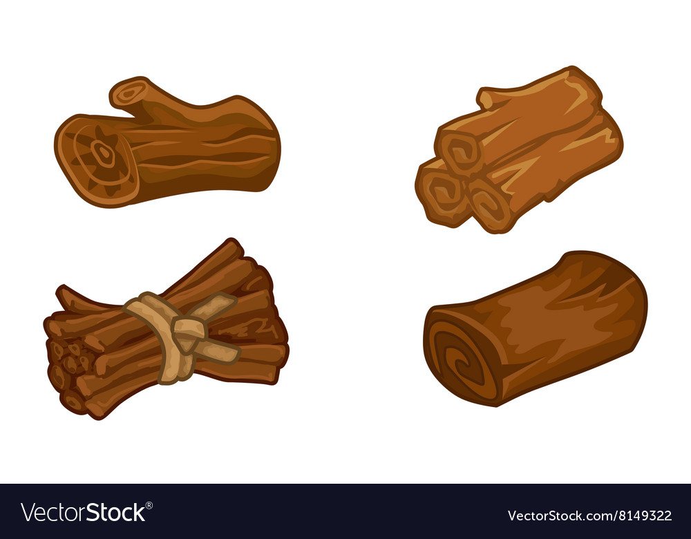 Wooden resources for games icons set