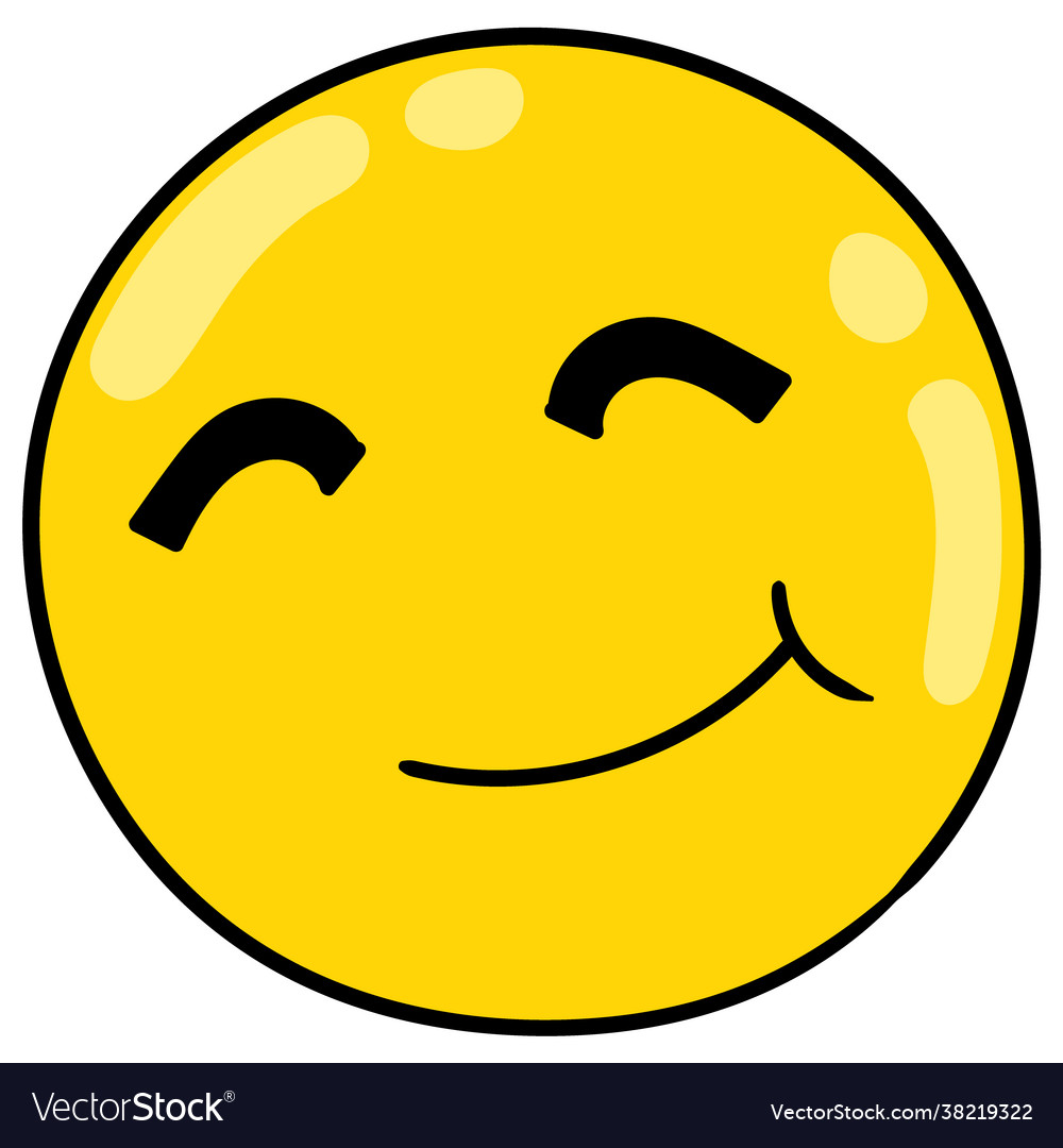 Yellow ball head is smiling warmly doodle icon