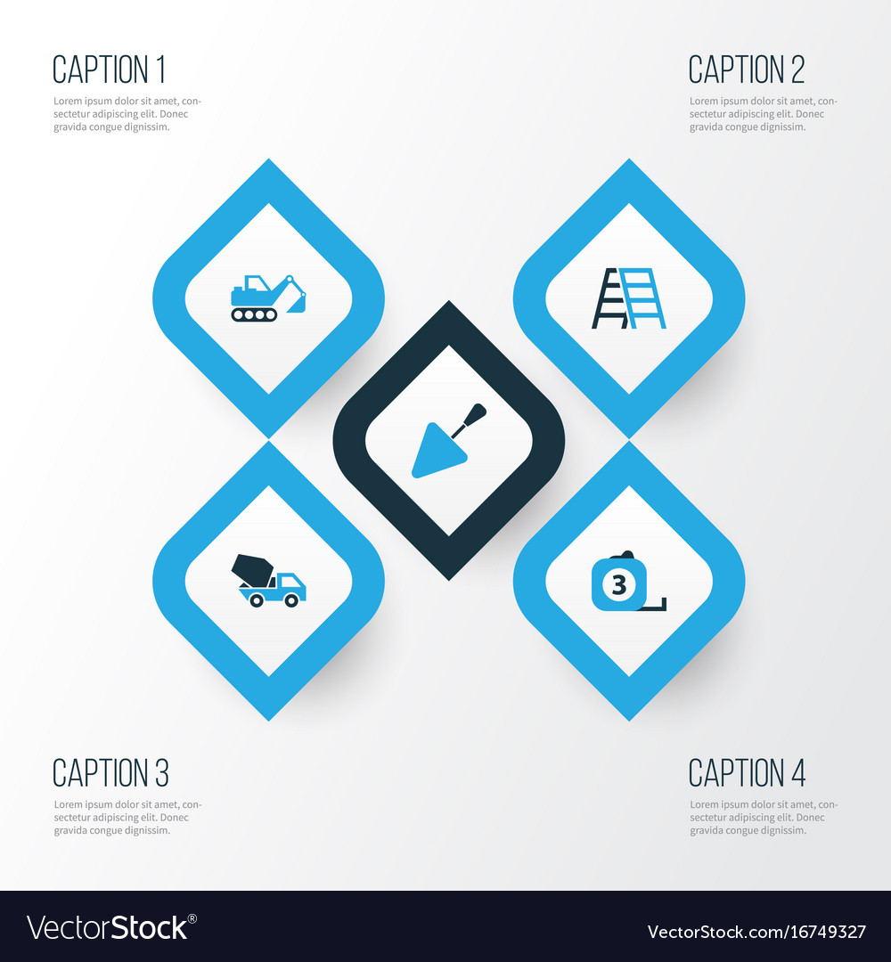 Architecture colorful icons set collection