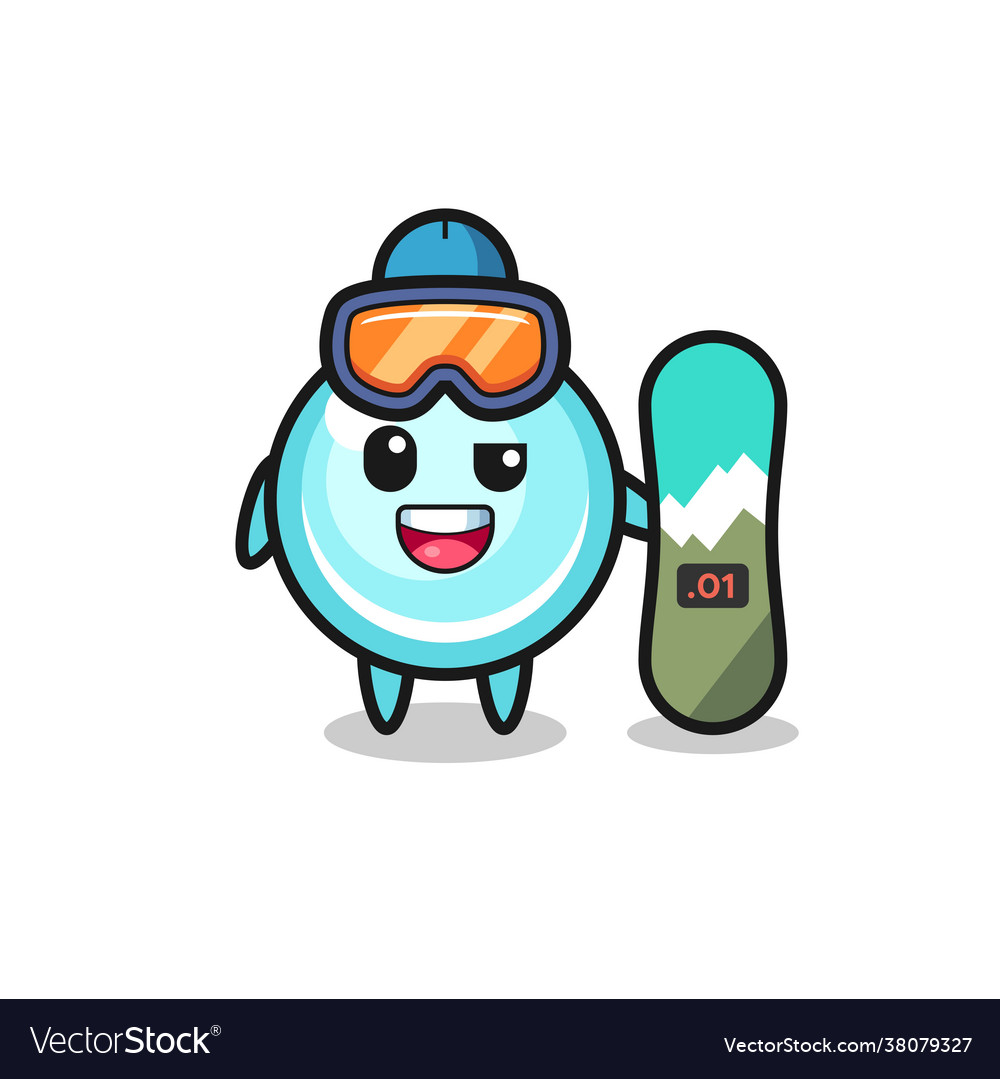 Bubble character with snowboarding style