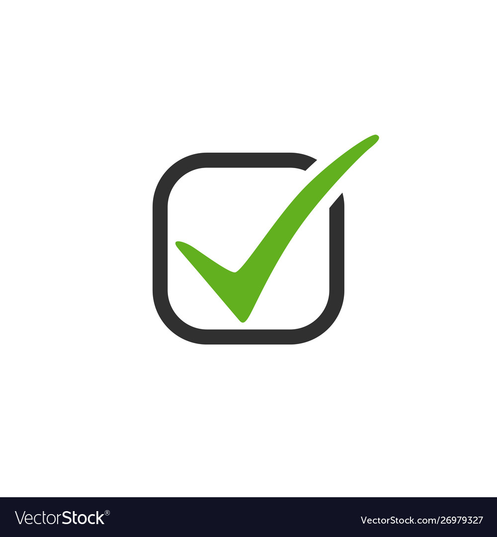 Check mark icon in square vector image Check mark icon in square
