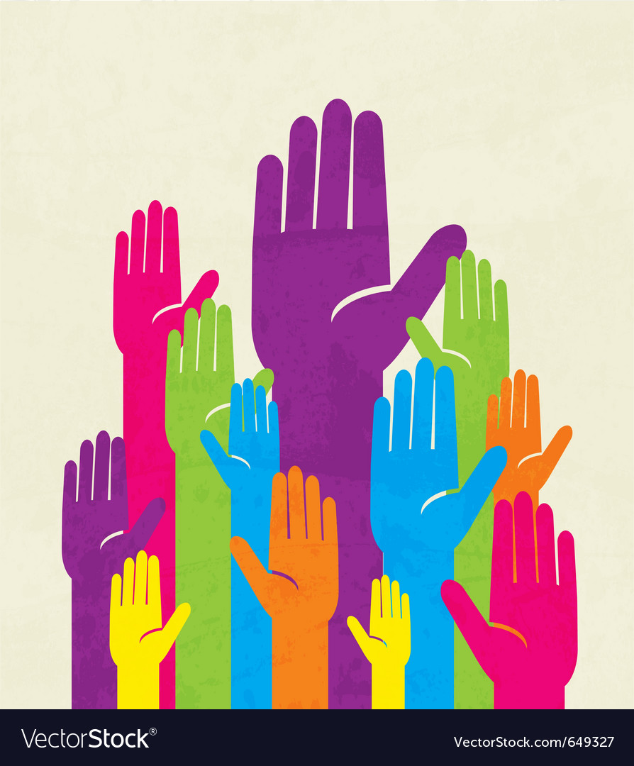 Colorful up hand concept of democracy Royalty Free Vector