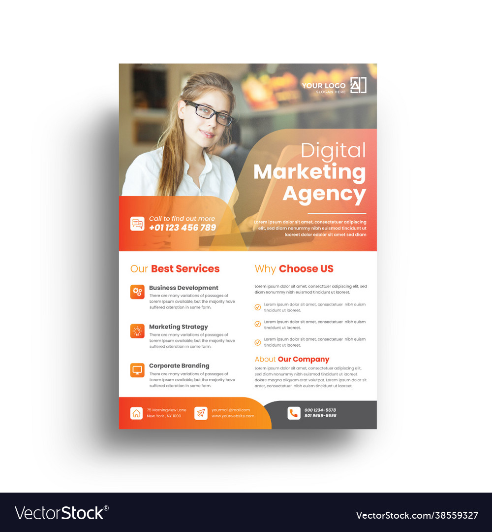 Corporate flyer template Royalty Free Vector Image