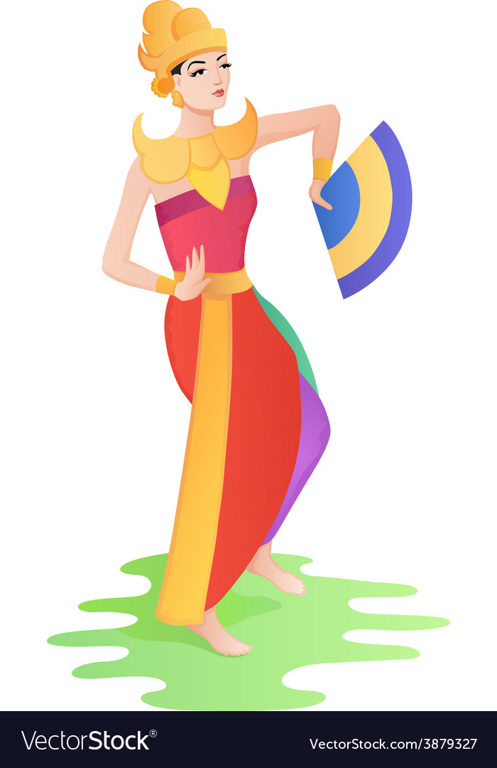 Ethnic dance indonesian girl Royalty Free Vector Image