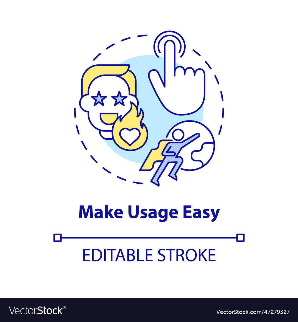Make usage easy concept icon vector image Make usage easy concept icon