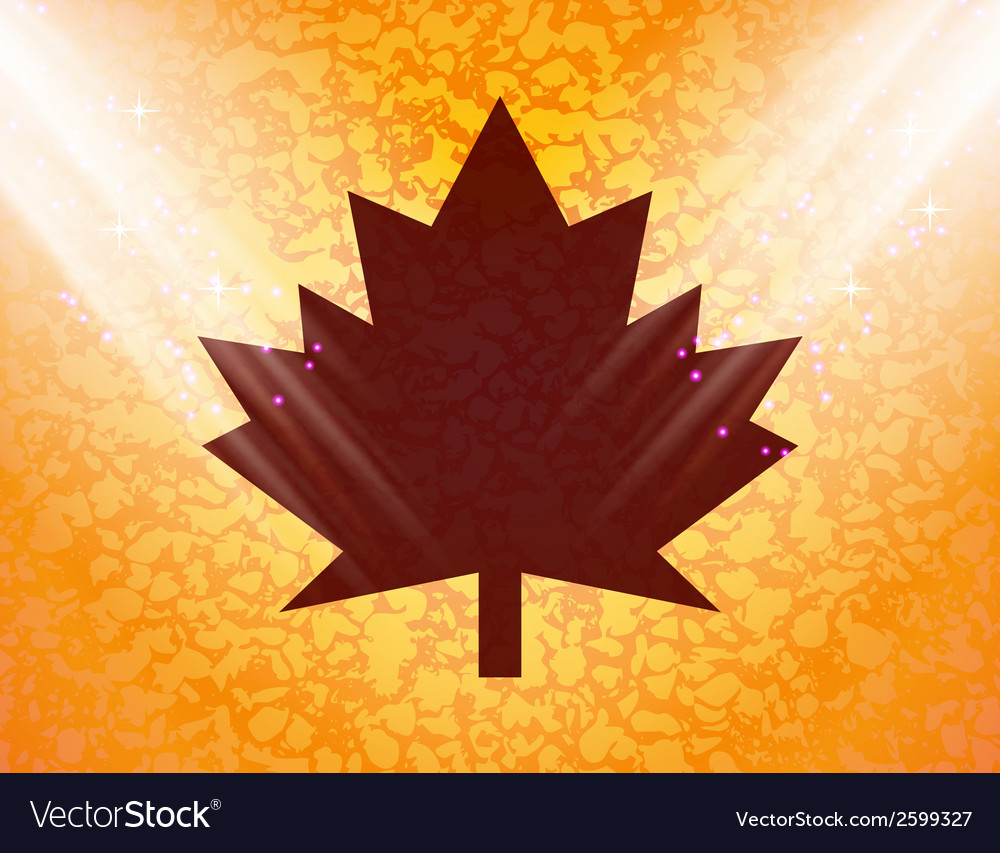 Maple leaf flat modern web button and space