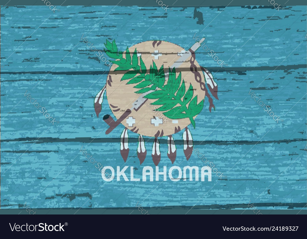 Oklahoma Staatsflagge auf altem Holz