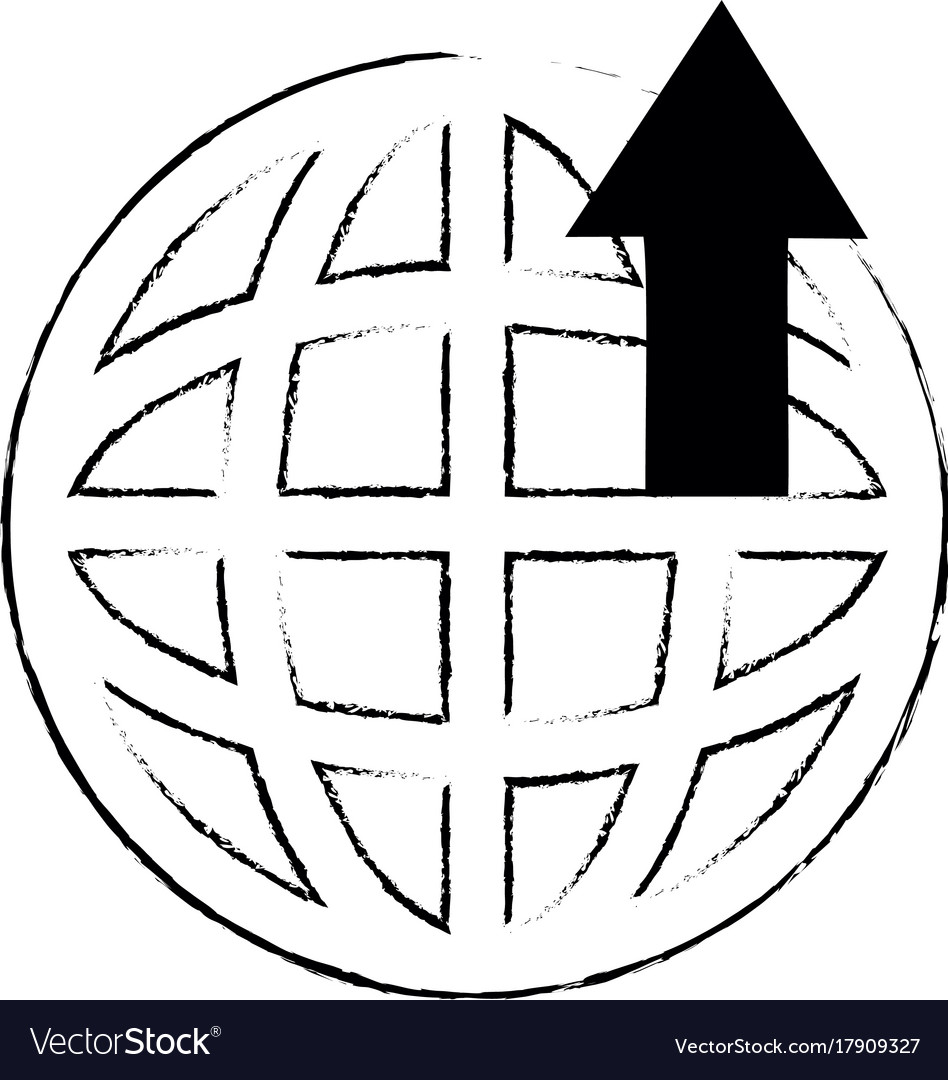Planet sphere with arrow up