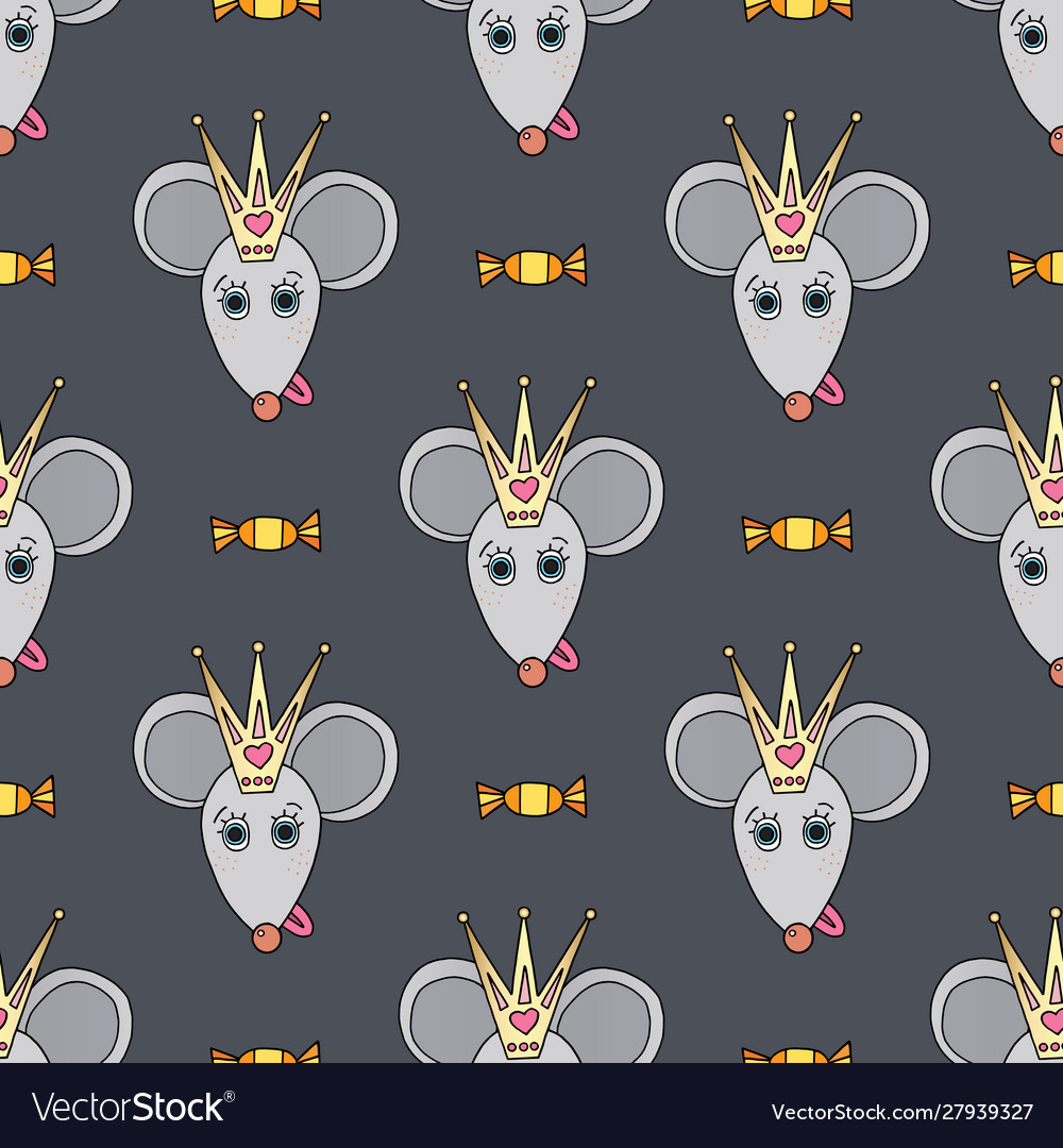 Rat funny character seamless pattern mouse