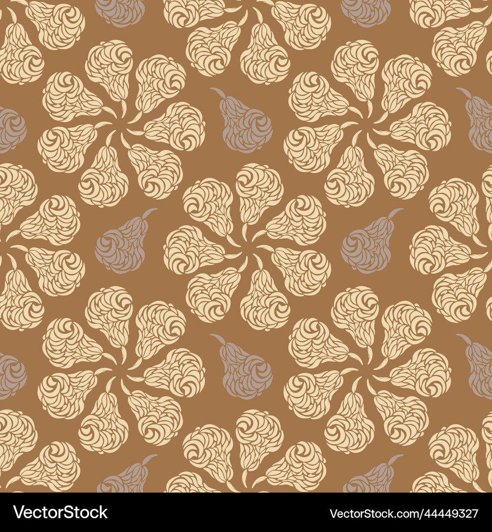Seamless pattern with decorative pears Royalty Free Vector