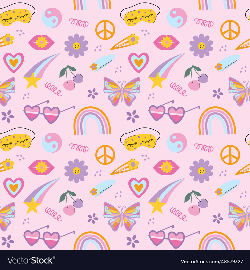 Seamless pattern with hand drawn doodle elements