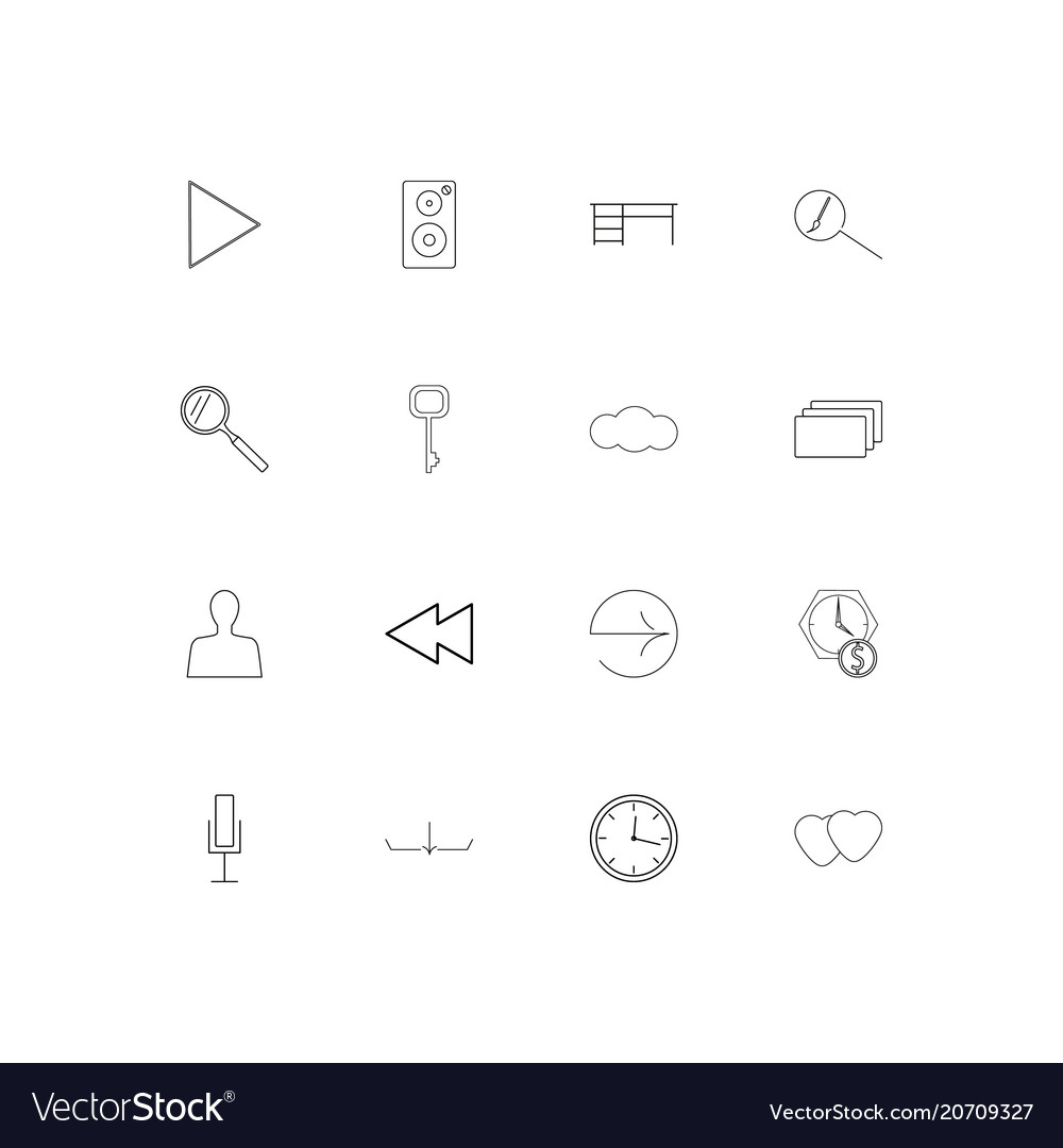Signs and symbols simple linear icons set
