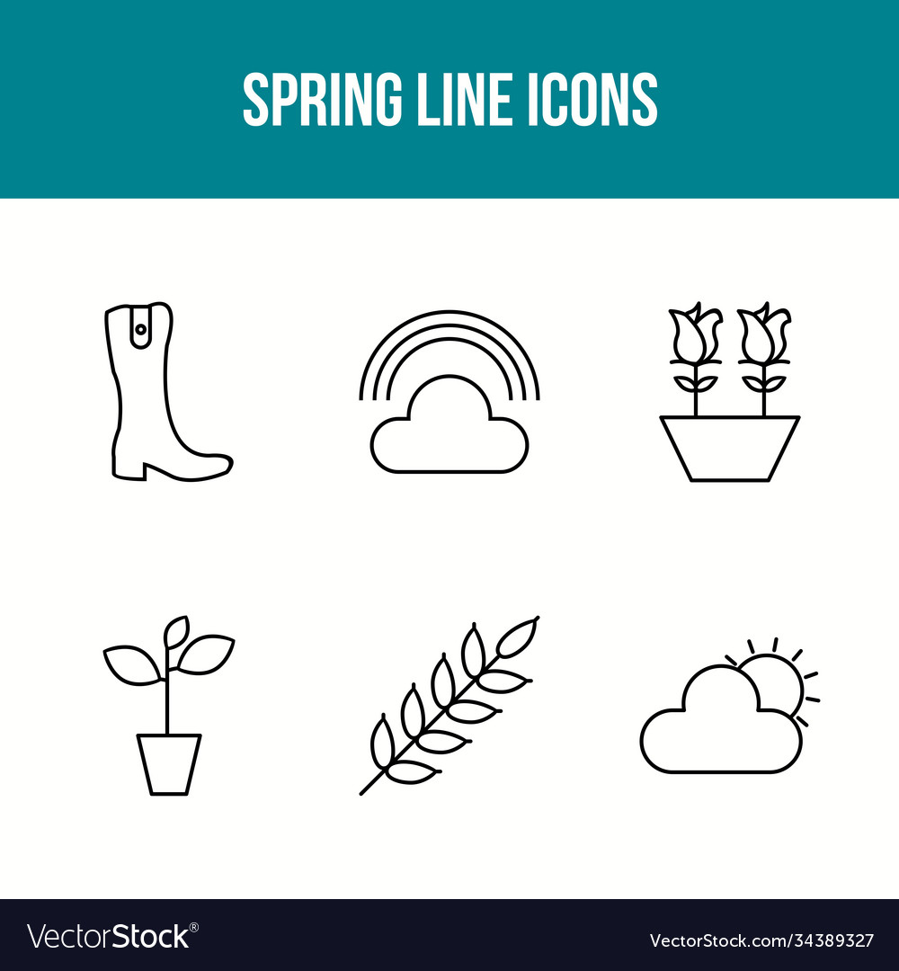 Unique spring icon set