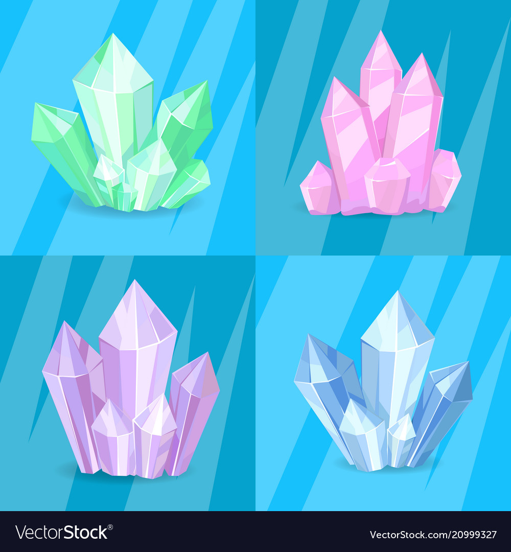 Variety green pink purple blue crystals precious