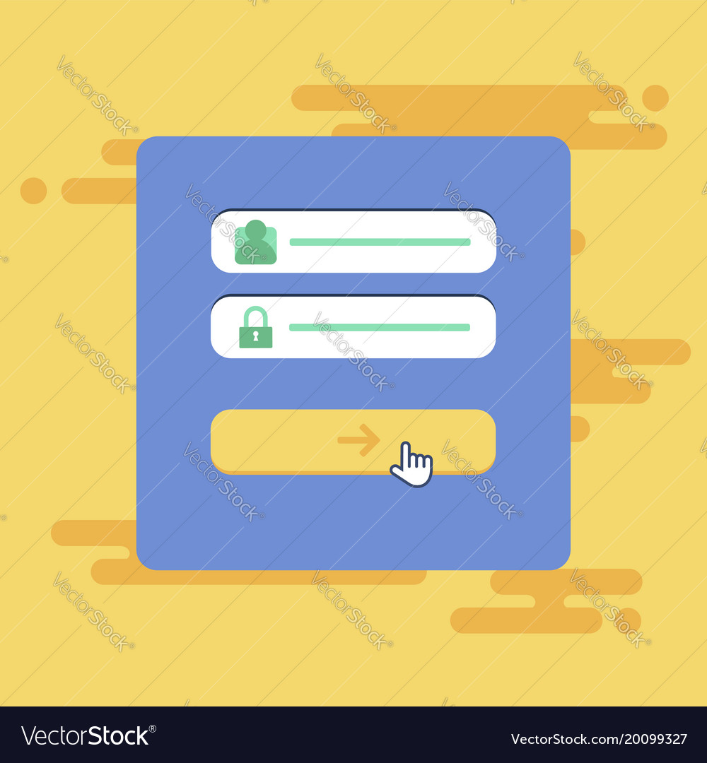 Web template of computer login form
