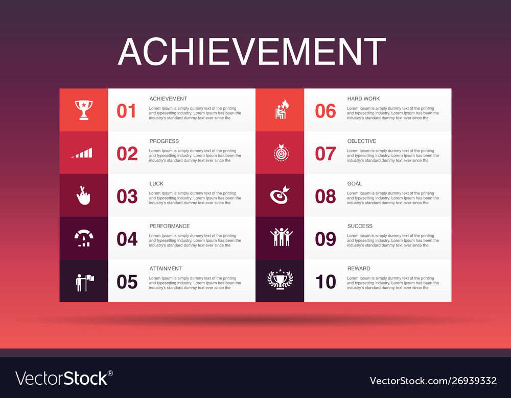 achievement-infographic-10-option-template-vector-image