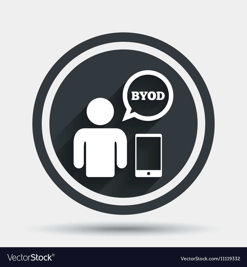 Byod sign icon bring your own device symbol Vector Image