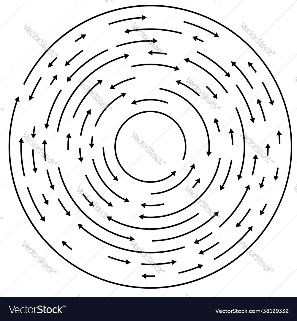 Circular cyclic arrows circle element