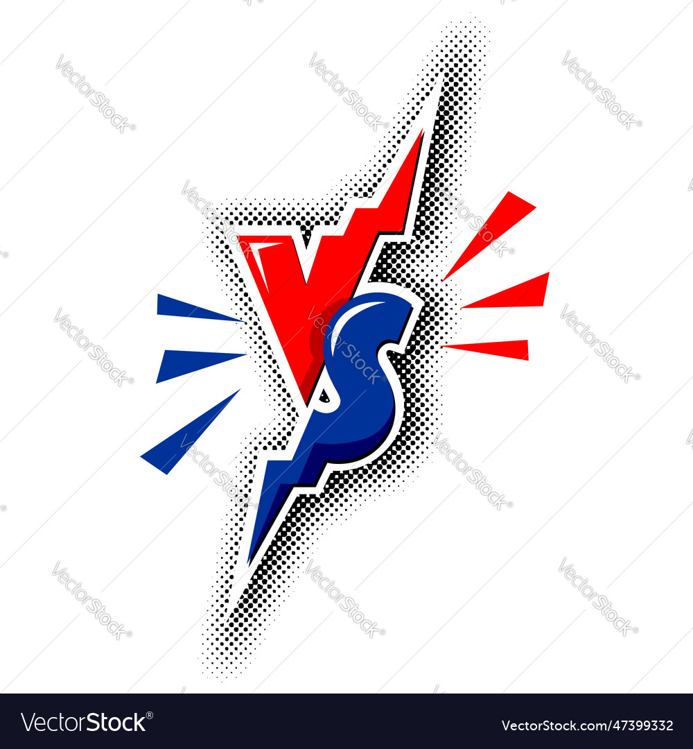 Comic vs or versus lightning boom vector image Comic vs or versus lightning boom