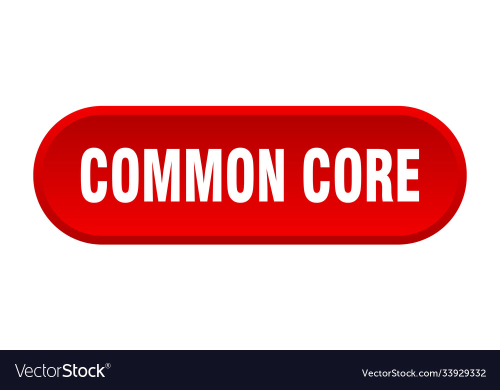 Common core button rounded sign on white