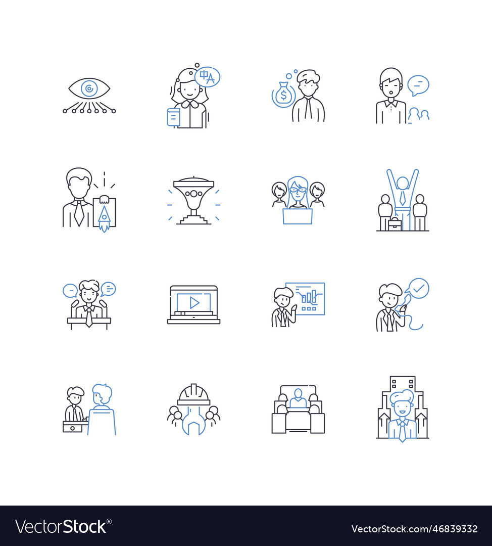 Credentials line icons collection certification