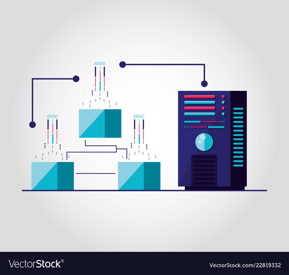 Data center with circuit isolated icon