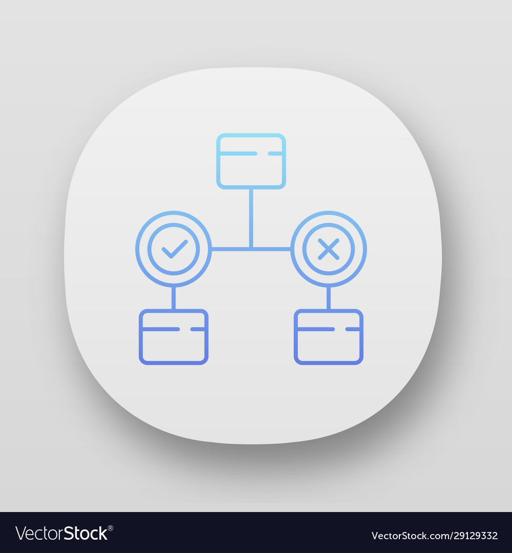 Decision diagram app icon block chart problem