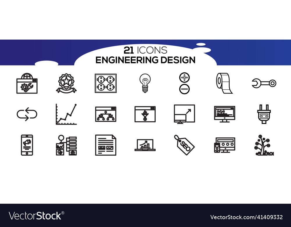Engineering icons set contains