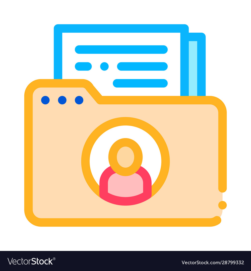 Folder with files icon outline Vector Image Folder with files icon outline