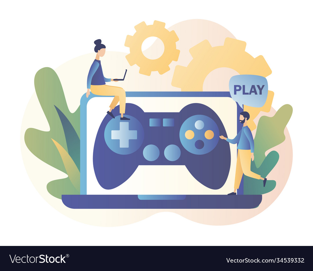 Free Vector  Character playing online video games