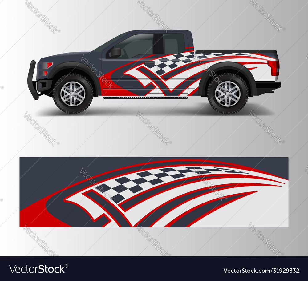 Graphic abstract grunge stripe designs for truck Vector Image