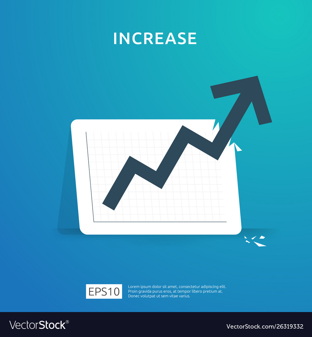 Increase arrow statistic graph for business