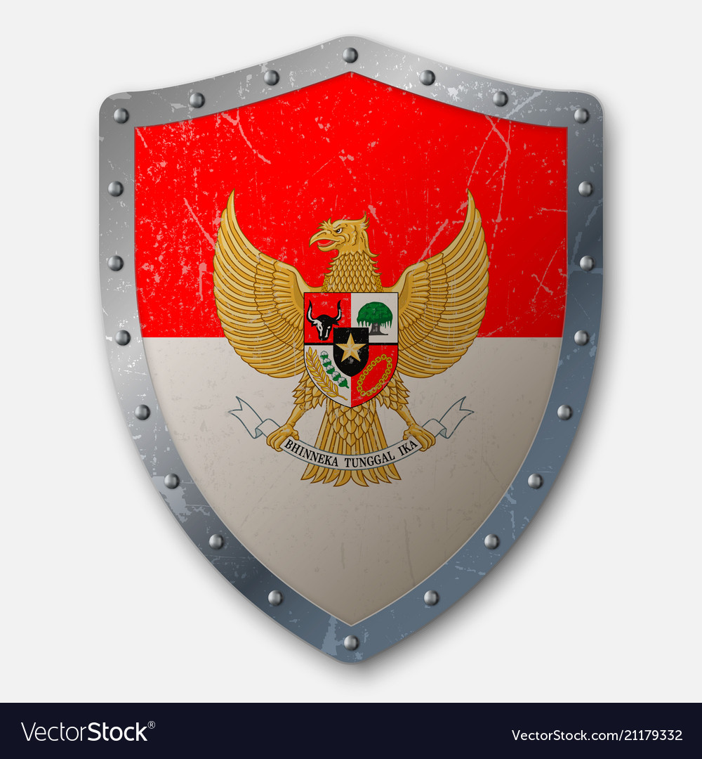 Indonesia Shield with Flag