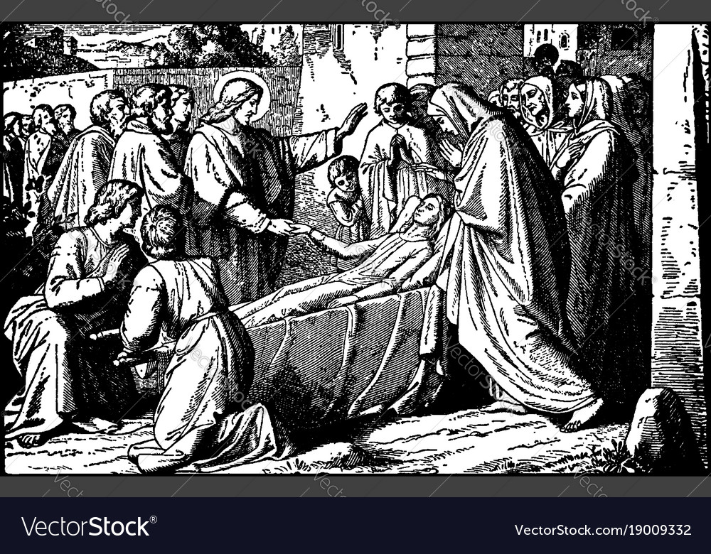 Jesus raises the son of widow nain vintage