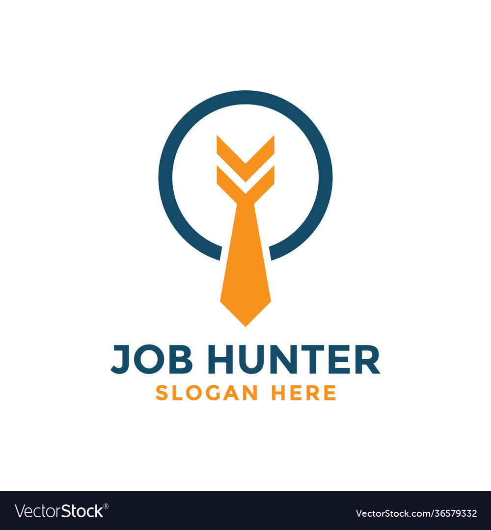 Job hunter logo design template tie icon with bow