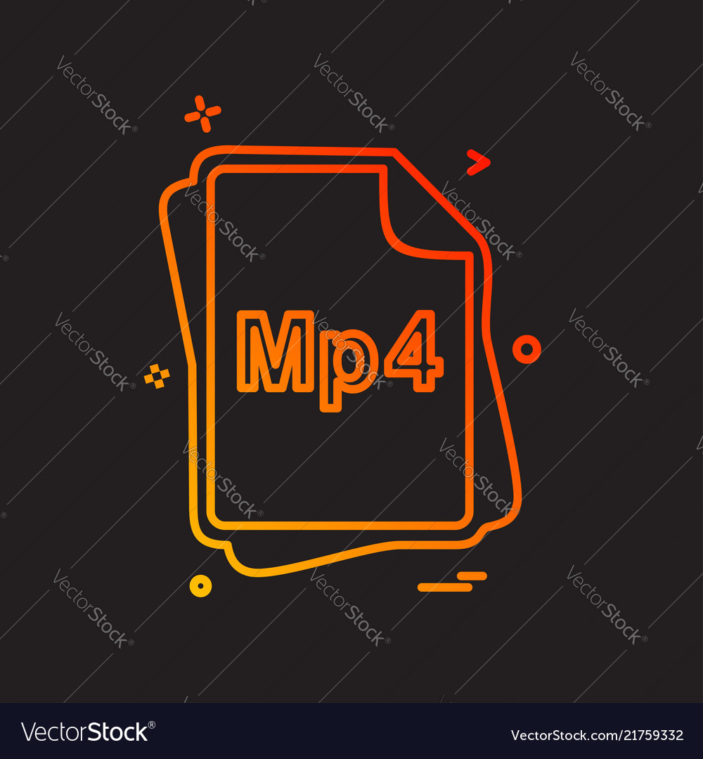 Mp4 file type icon design vector image Mp4 file type icon design