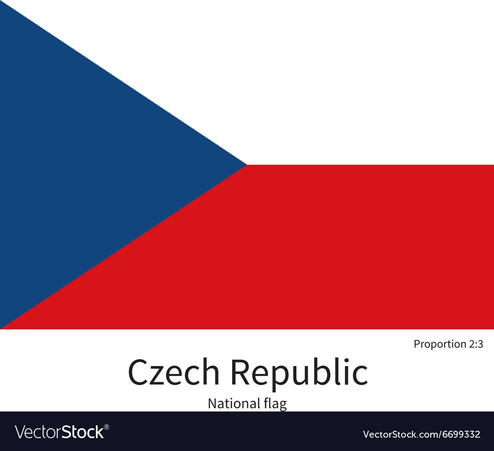 National flag of czech republic with correct Vector Image