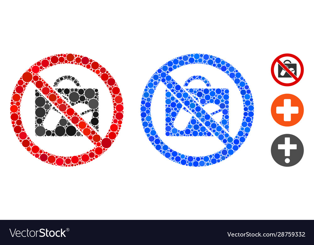 No pharmacy mosaic icon circle dots