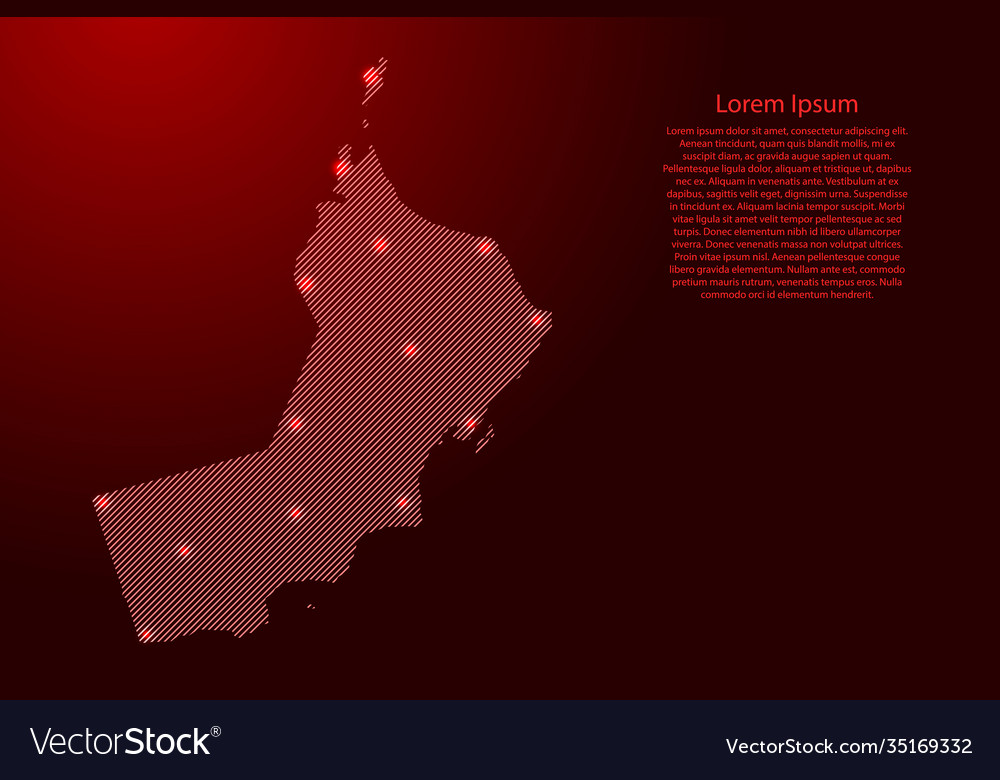 Oman map from red pattern slanted parallel lines vector image Oman map from red pattern slanted parallel lines