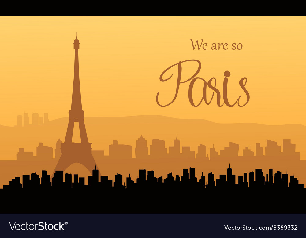 Silhouette von paris bei Sonnenuntergang