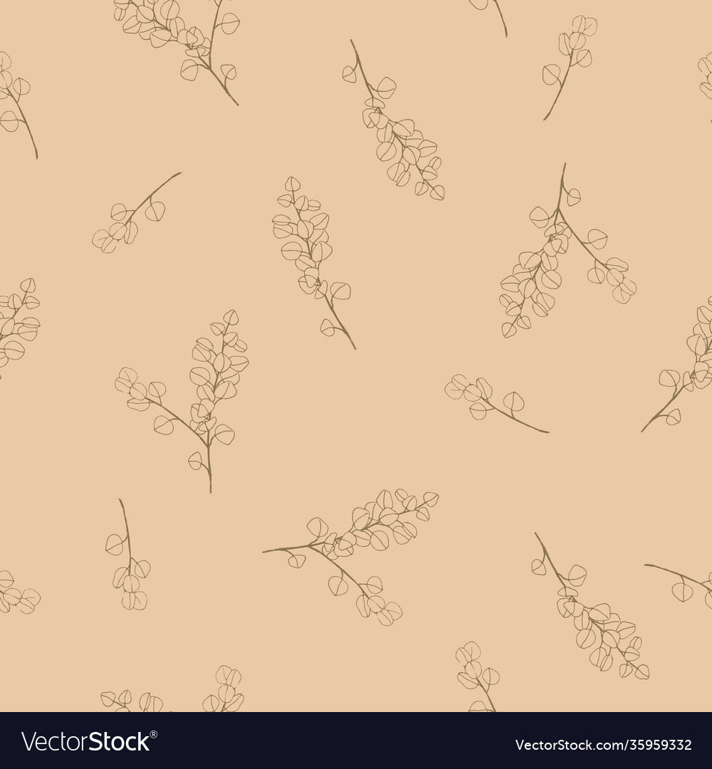 Simple leaves repeat pattern vector image Simple leaves repeat pattern