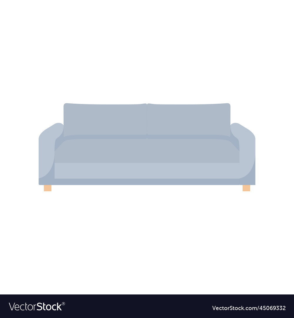 Sofa flat clean icon design element on isolated vector image Sofa flat clean icon design element on isolated