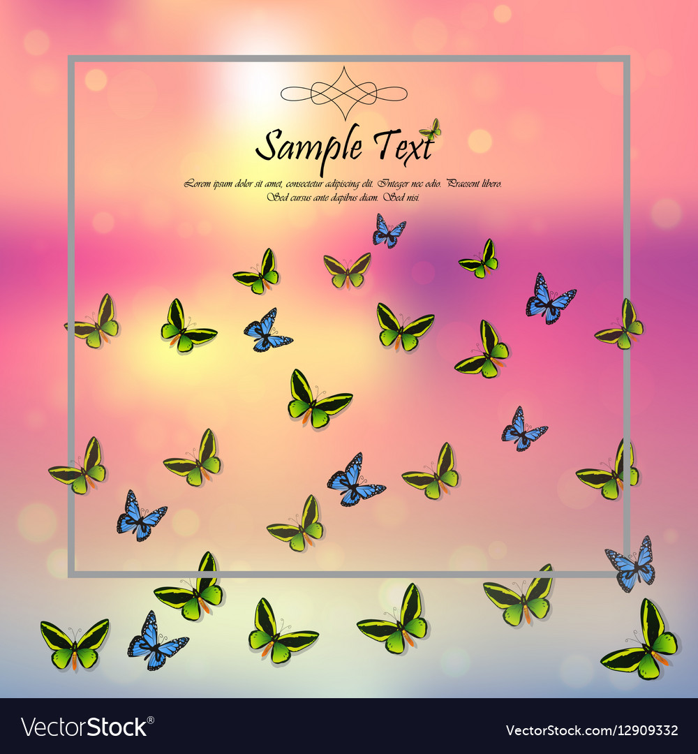 Spring background with butterflies